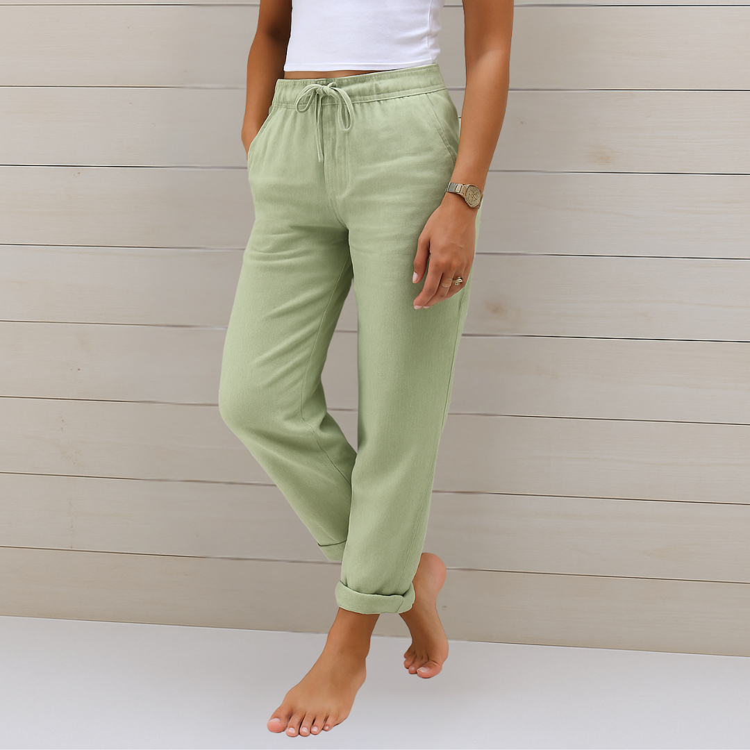 Enora - Pantalon en lin extensible et respirant