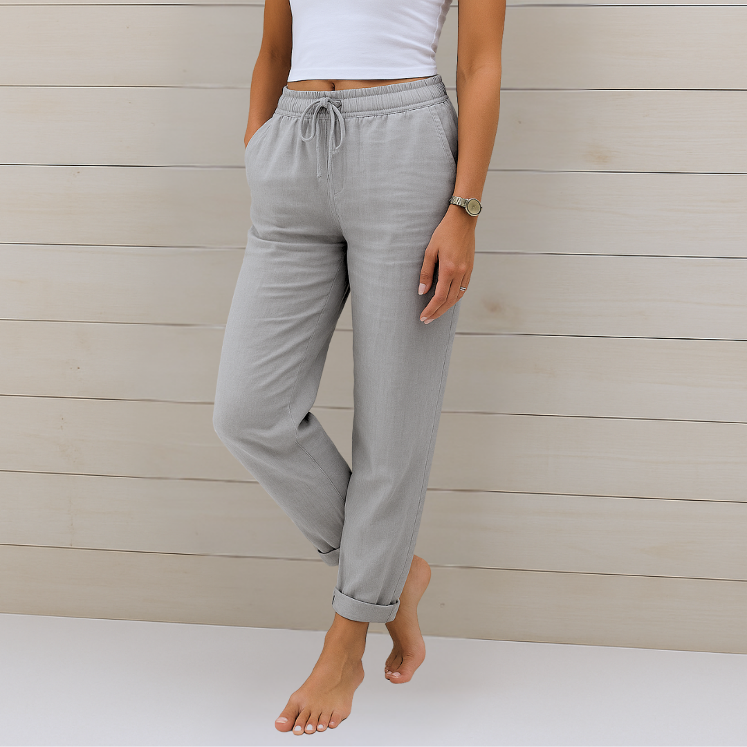 Enora - Pantalon en lin extensible et respirant