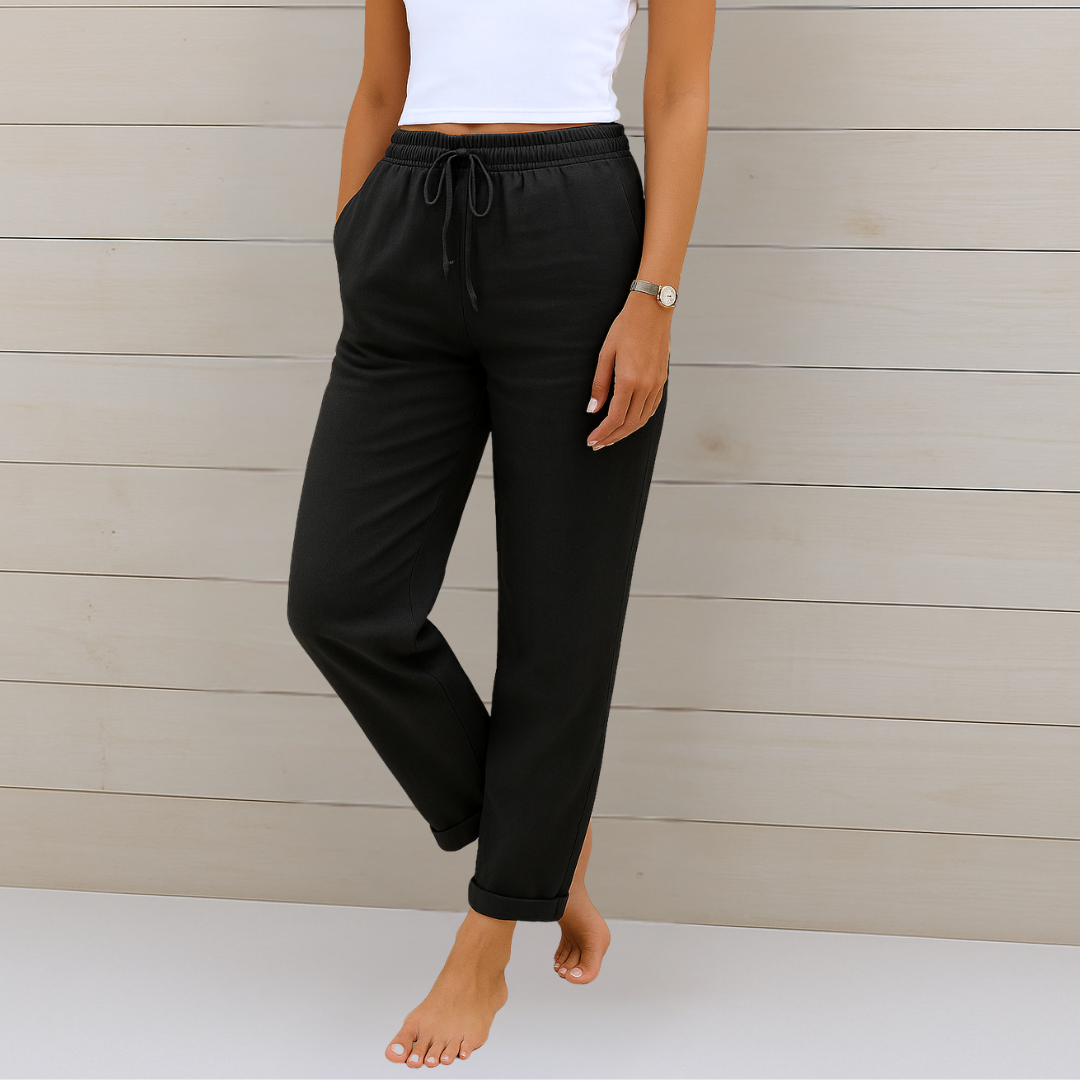 Enora - Pantalon en lin extensible et respirant