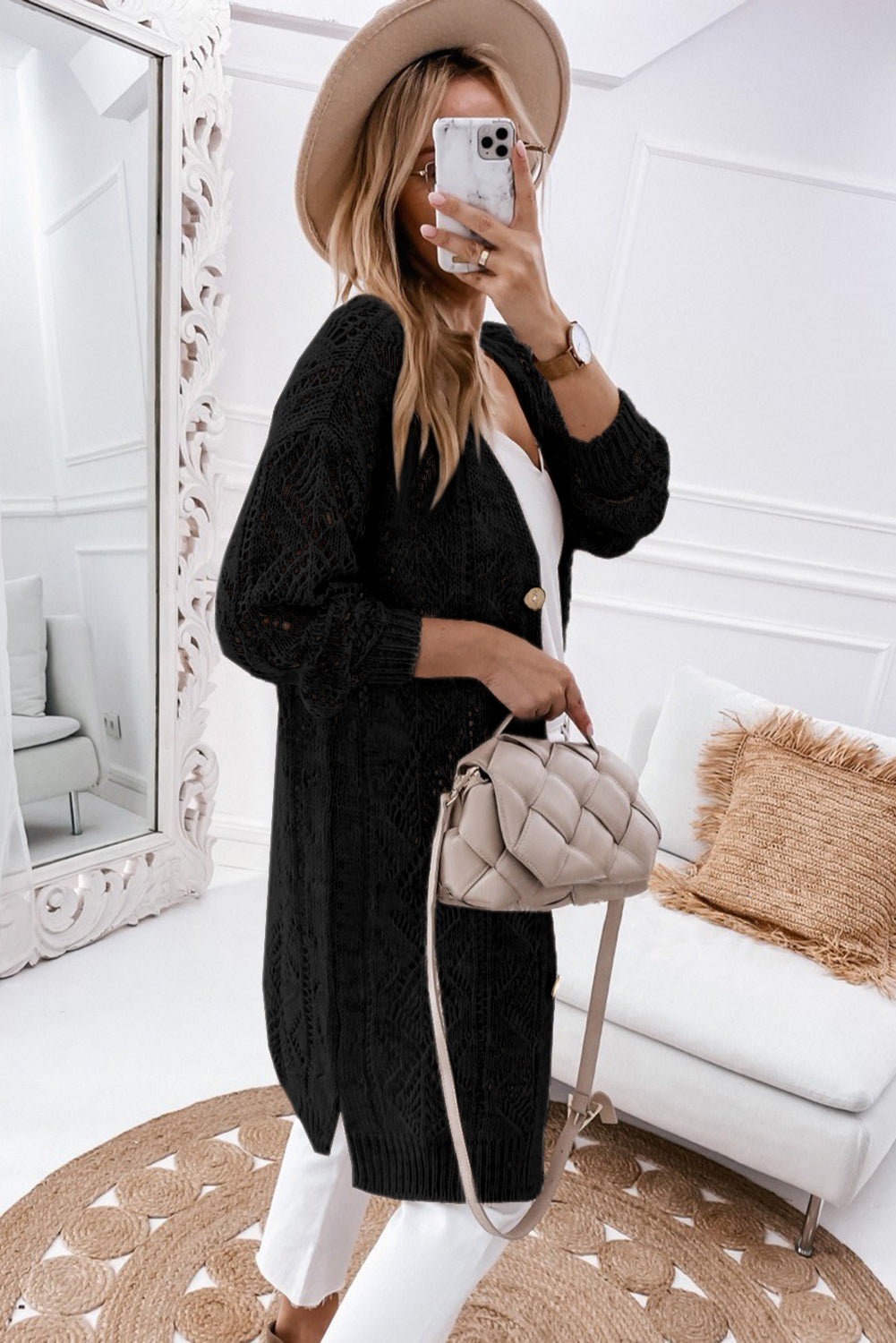 Enora - Cardigan long en dentelle