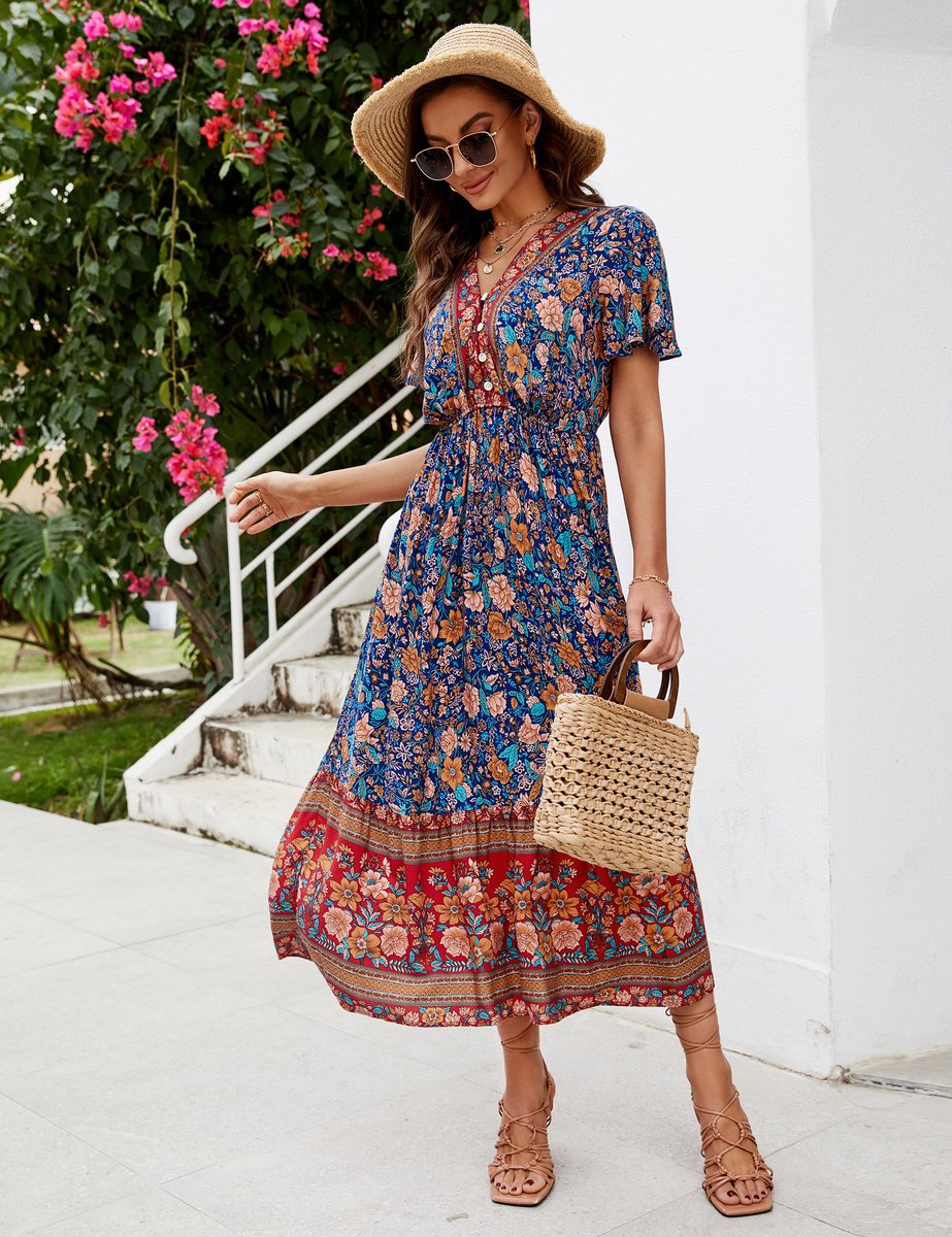 Enora - Robe à fleurs Boho