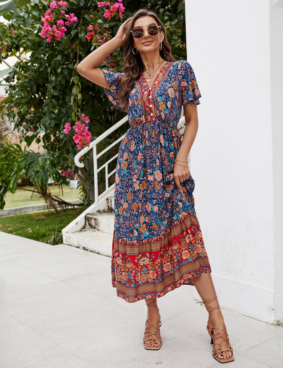 Enora - Robe à fleurs Boho
