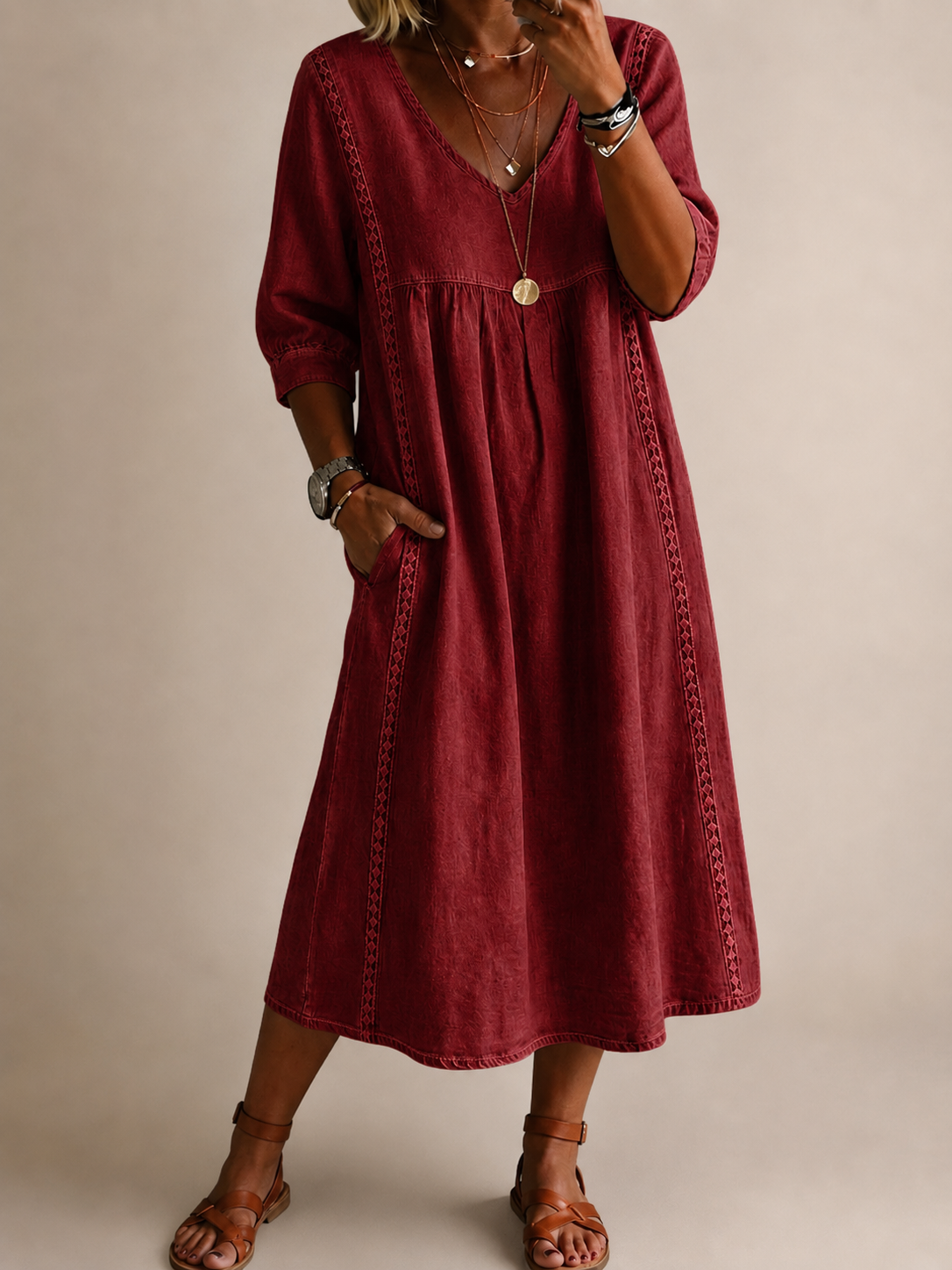 Enora - Robe en lin et coton à la coupe sublimante