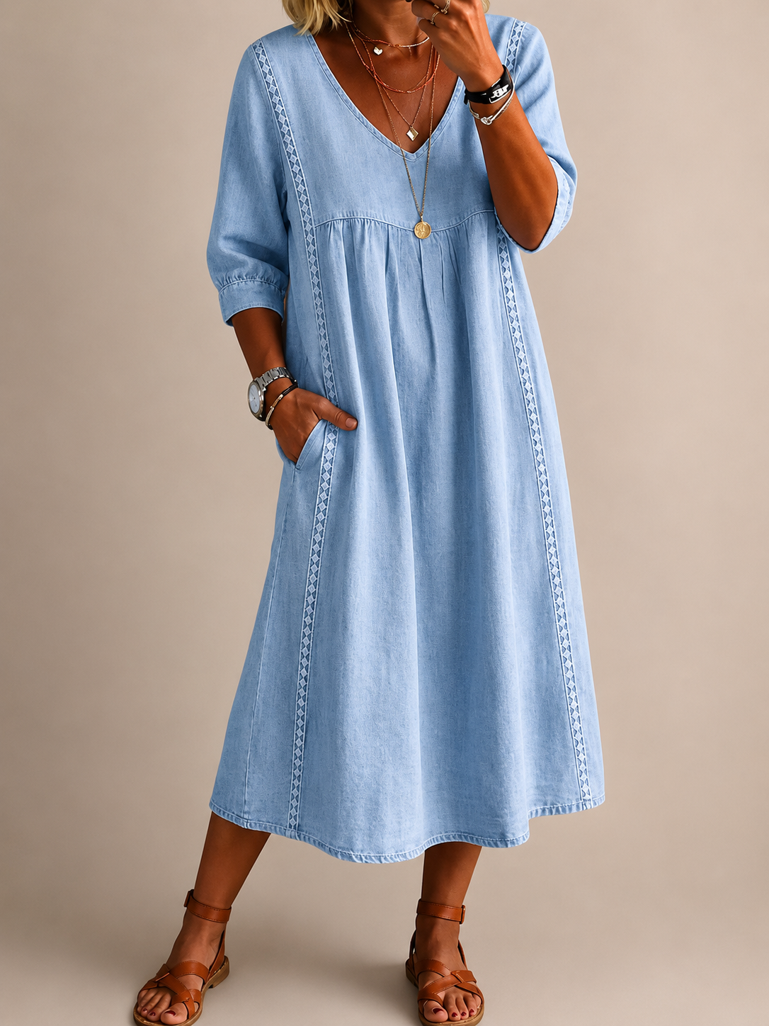 Enora - Robe en lin et coton à la coupe sublimante
