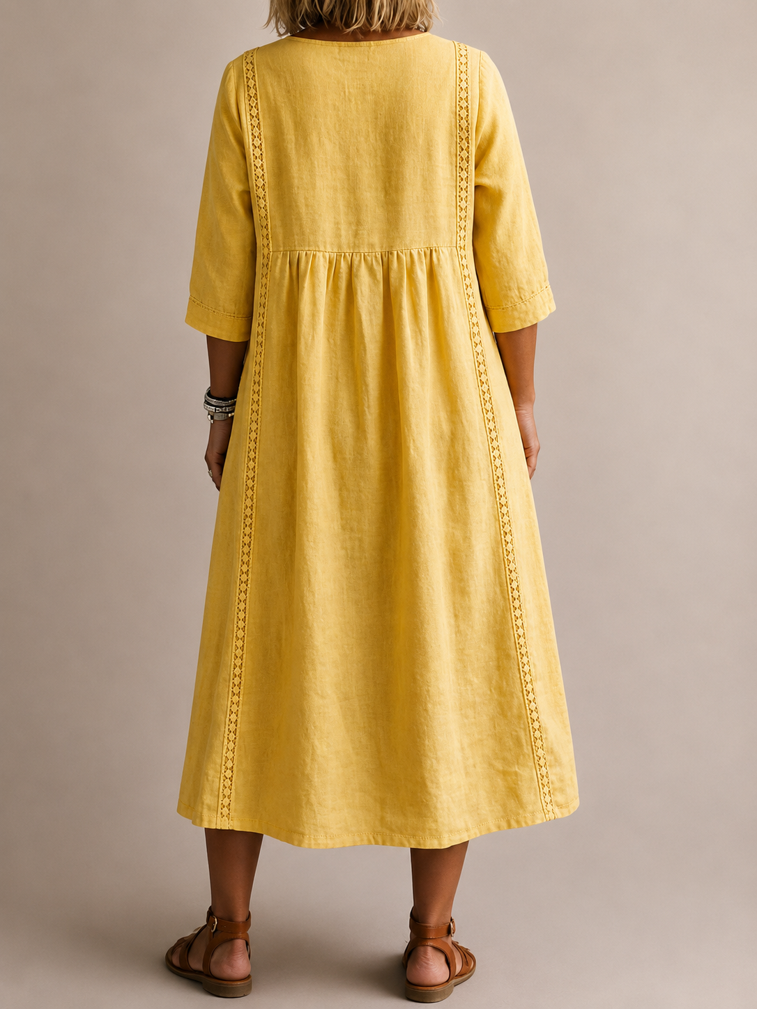 Enora - Robe en lin et coton à la coupe sublimante