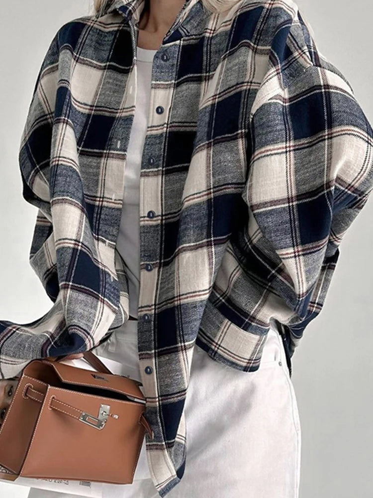 Enora - Chemise oversize à carreaux