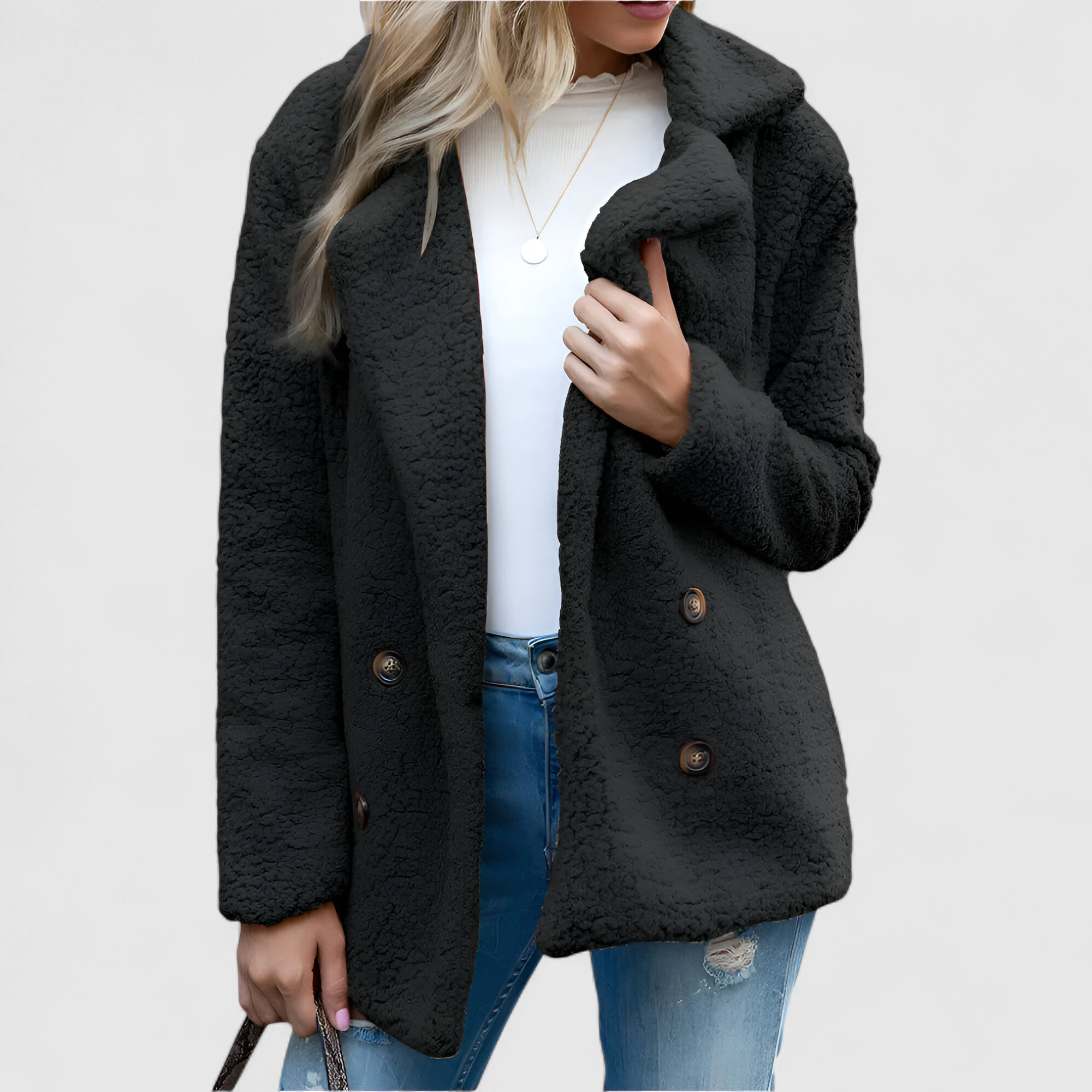Enora - Veste Femme Élégante en Sherpa Doux