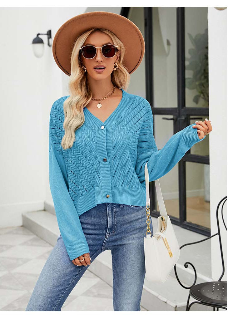 Enora - Cardigan d'été bleu