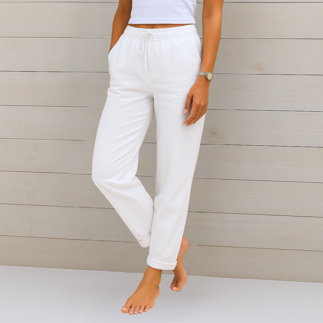Enora - Pantalon en lin extensible et respirant