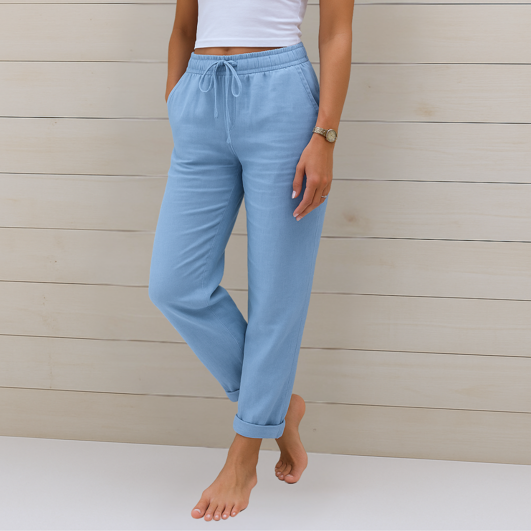 Enora - Pantalon en lin extensible et respirant