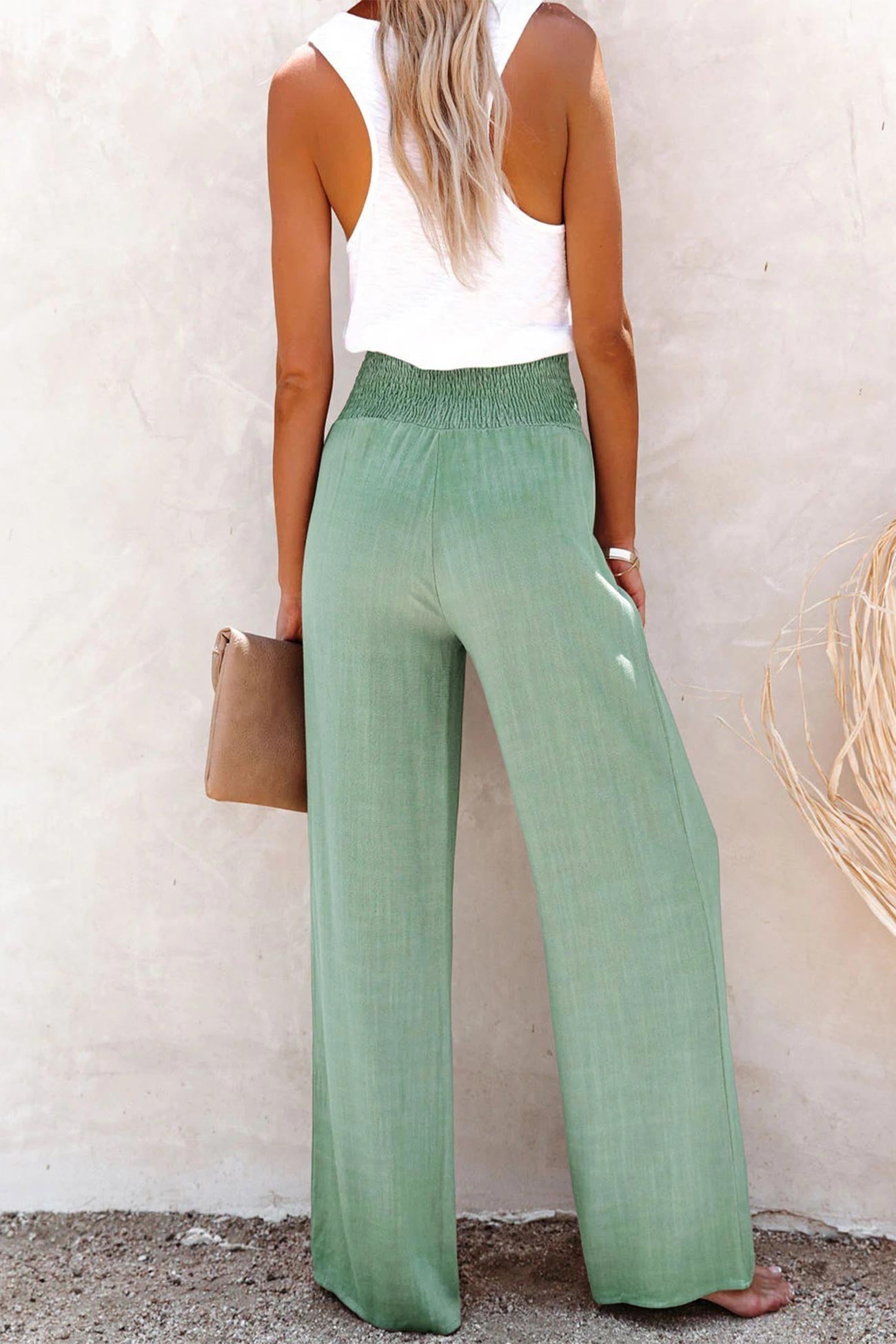 Enora - Pantalon de lin taille haute