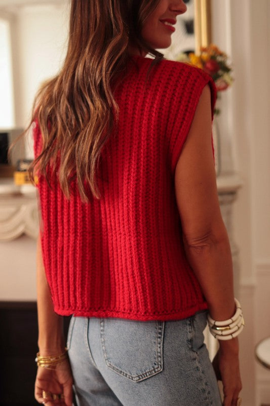 Enora - Cardigan sans manches en maille
