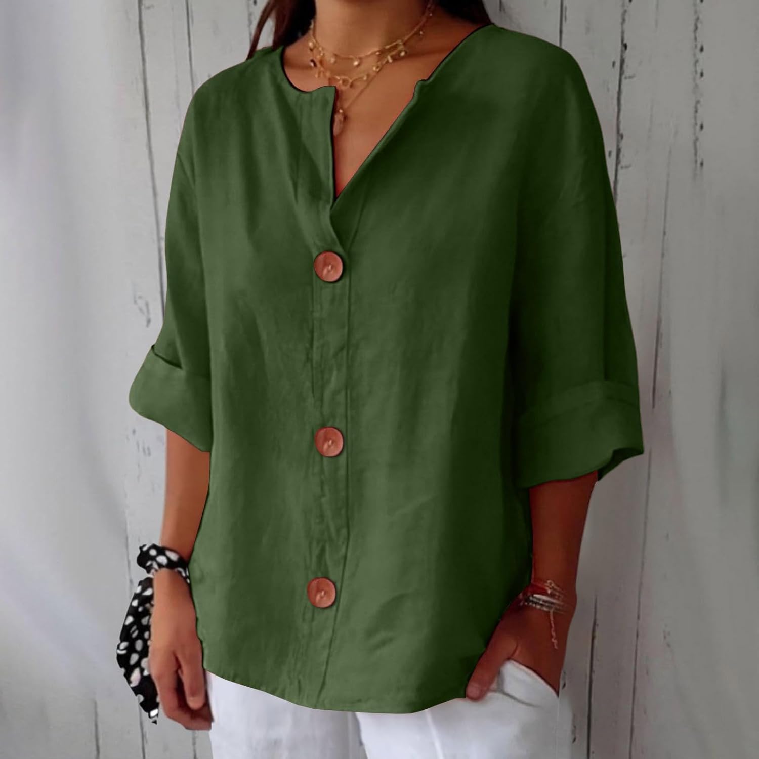 Enora - Blouse en Lin Décontractée