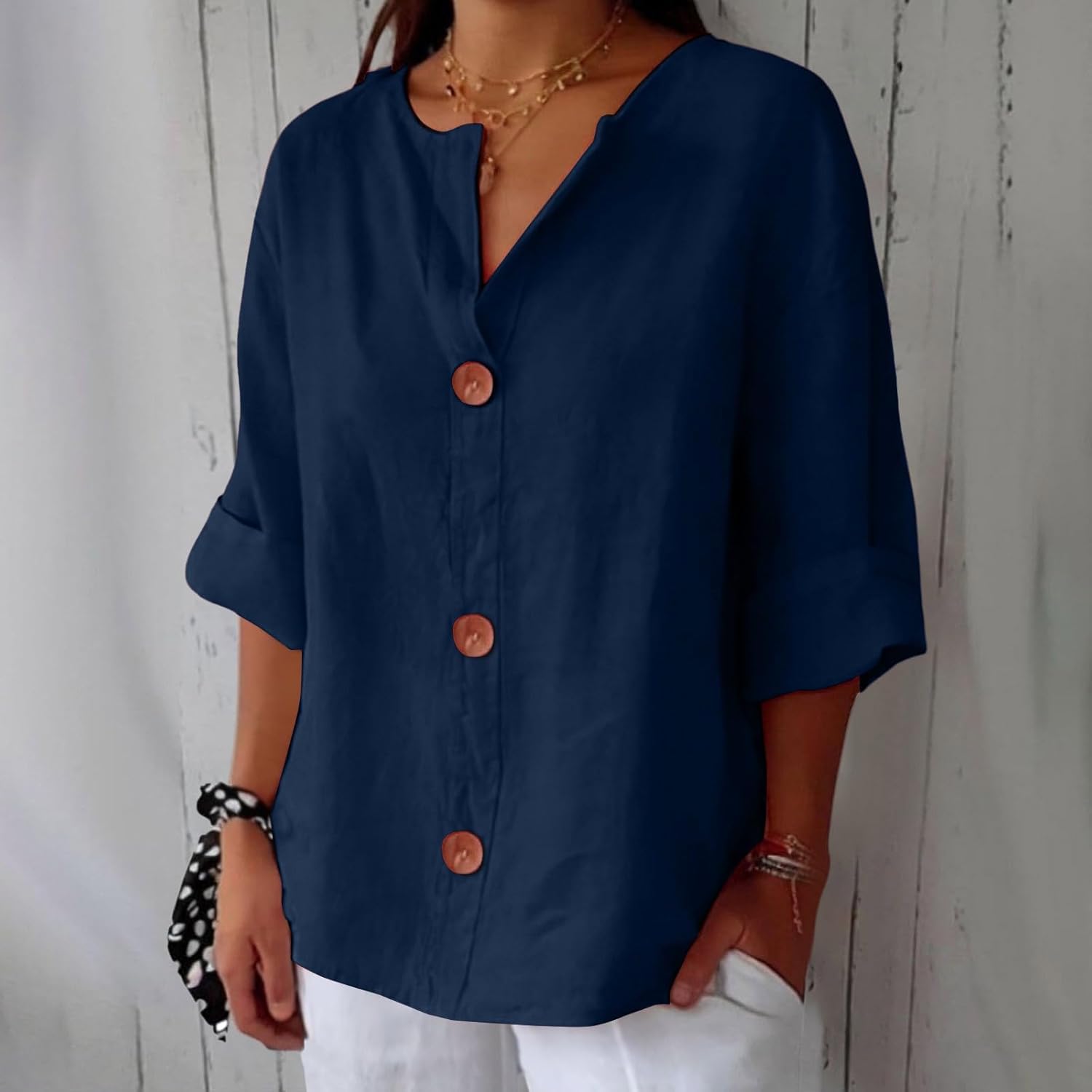 Enora - Blouse en Lin Décontractée