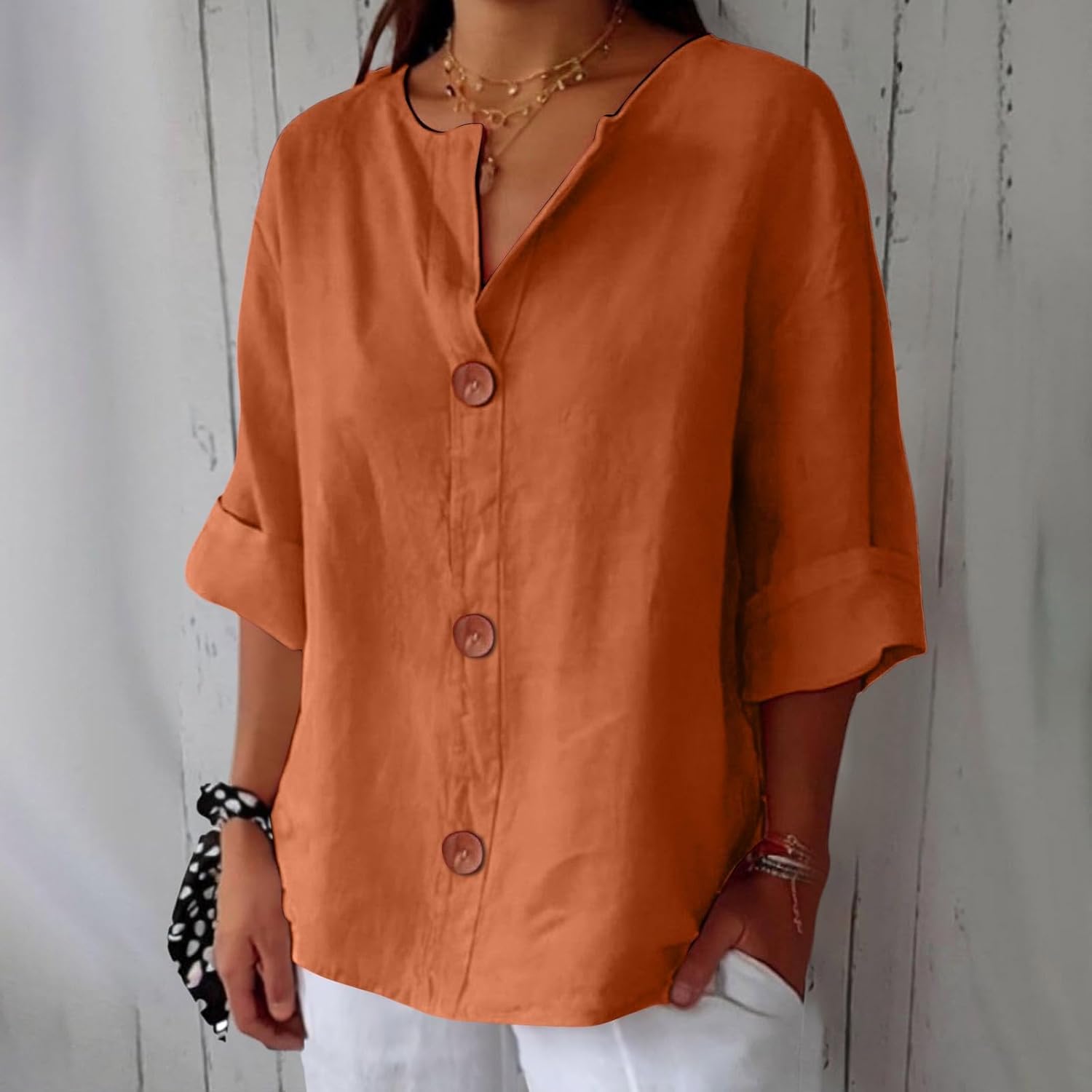 Enora - Blouse en Lin Décontractée