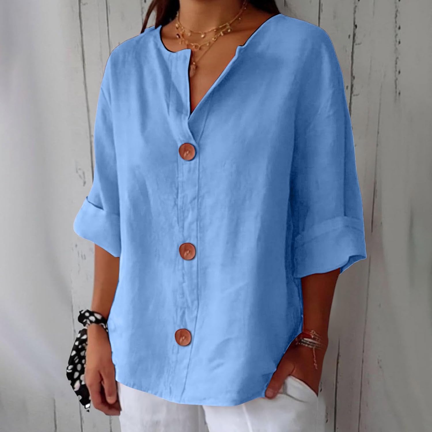 Enora - Blouse en Lin Décontractée