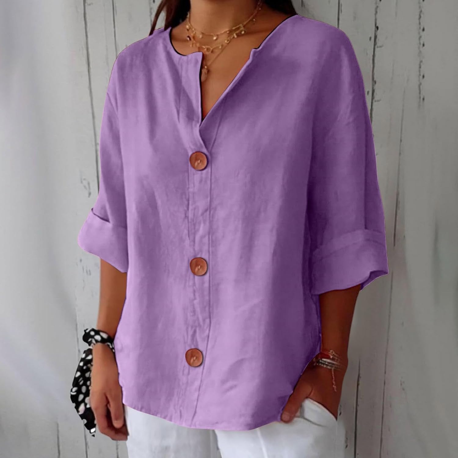 Enora - Blouse en Lin Décontractée