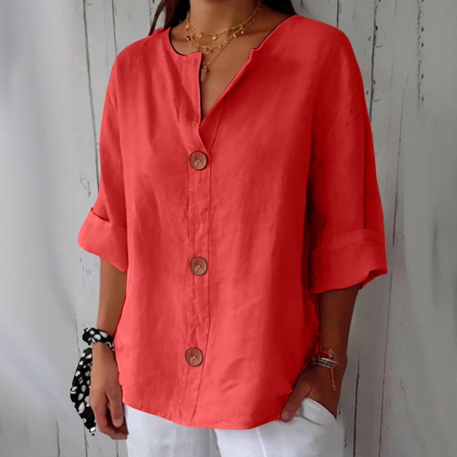 Enora - Blouse en Lin Décontractée