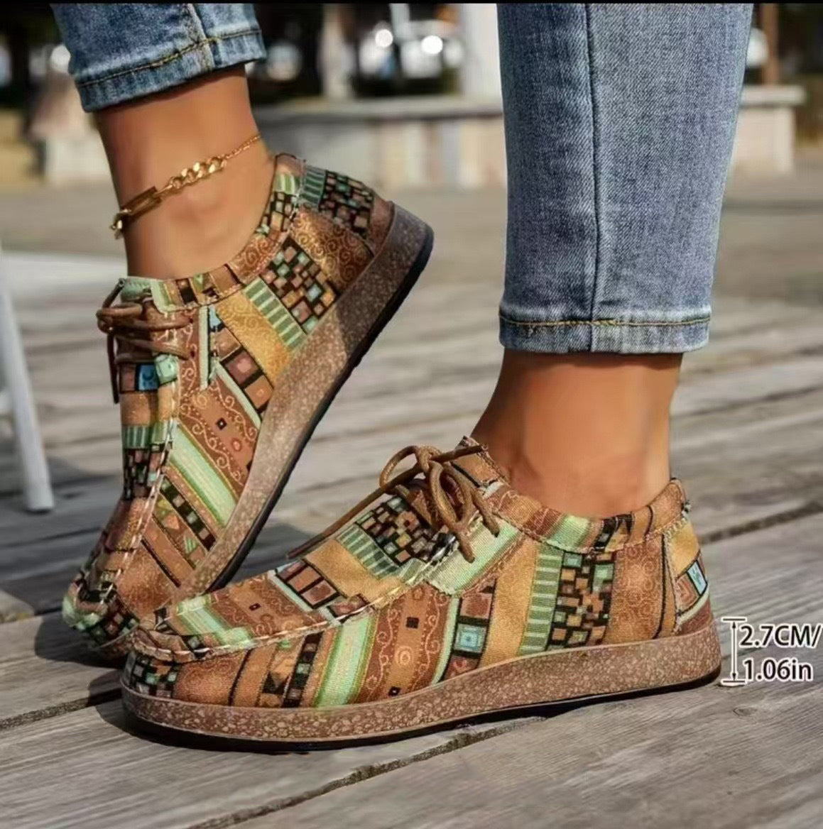 Enora - Chaussures rétro colorées pour femme