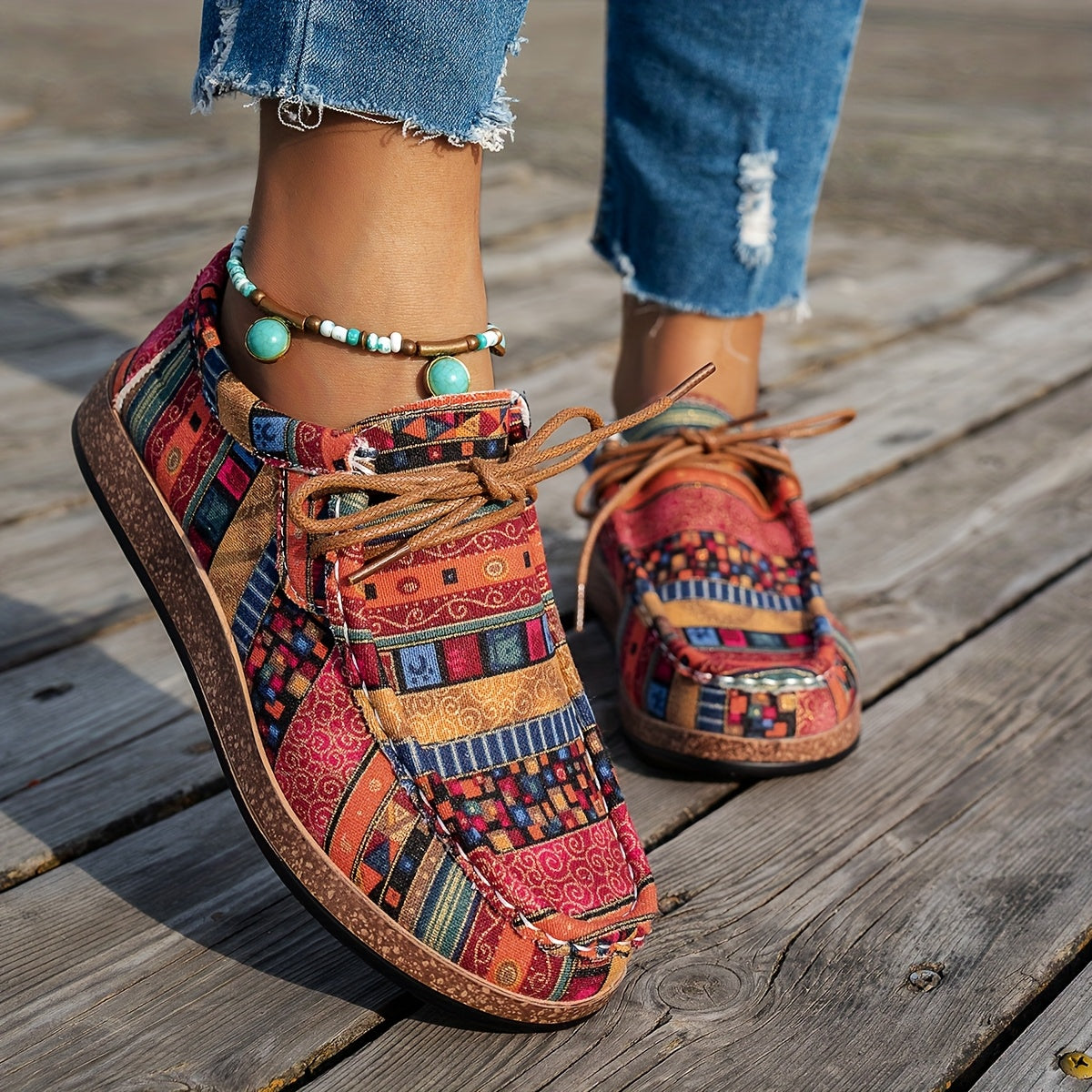 Enora - Chaussures rétro colorées pour femme