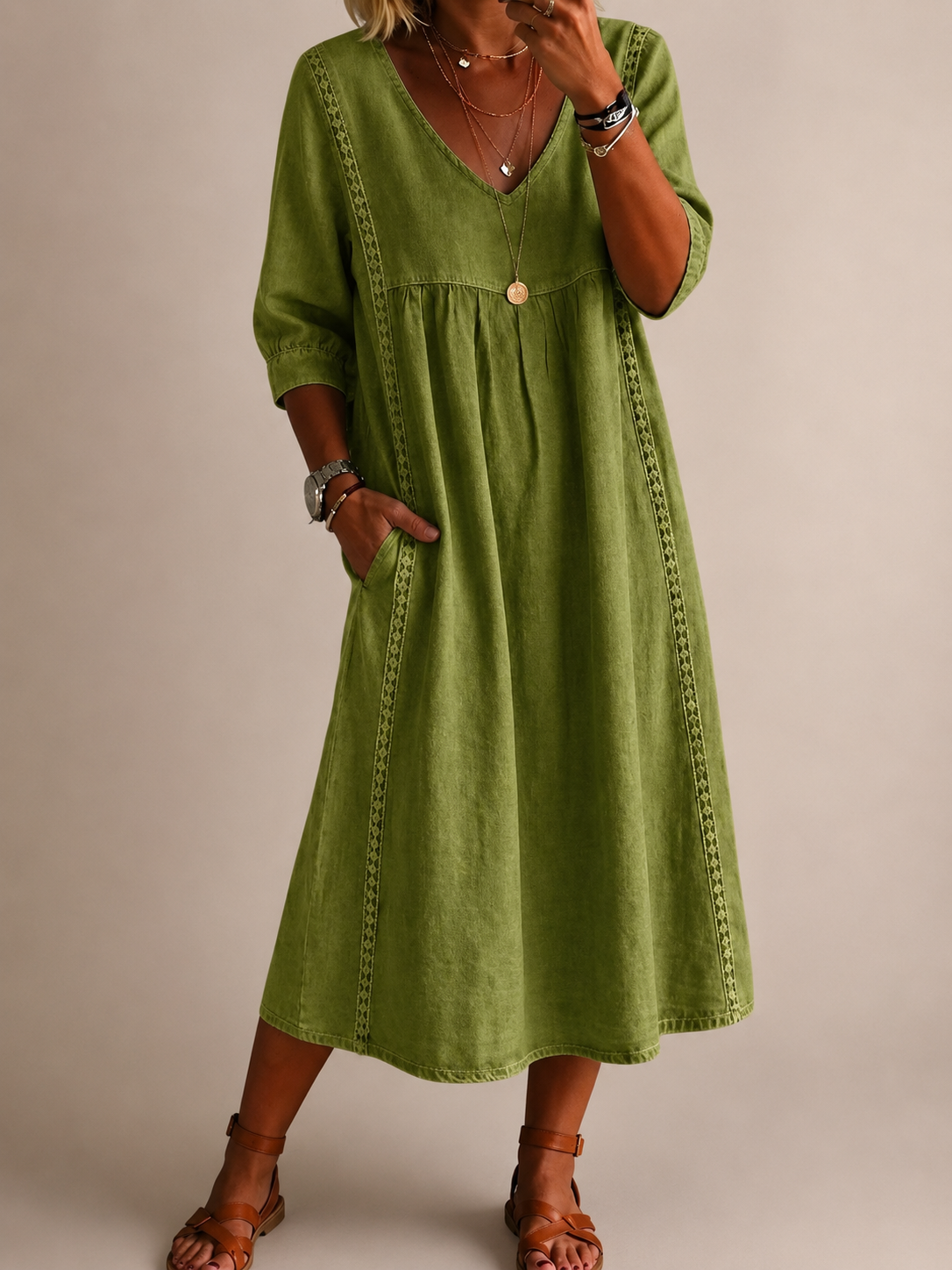 Enora - Robe en lin et coton à la coupe sublimante