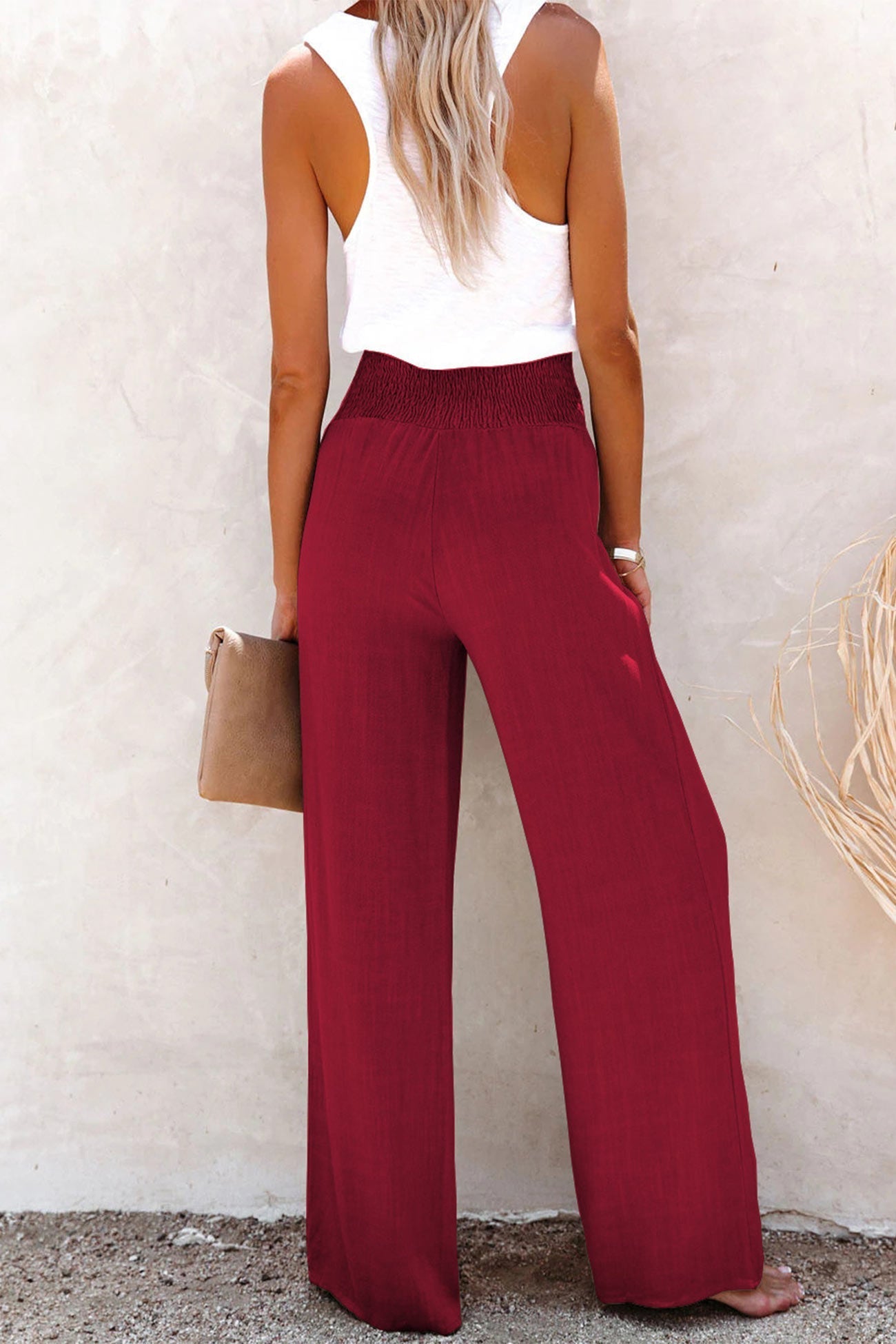 Enora - Pantalon de lin taille haute
