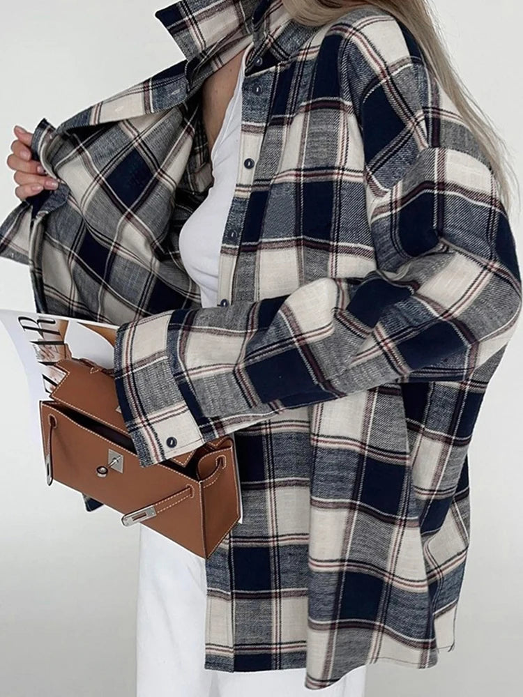 Enora - Chemise oversize à carreaux