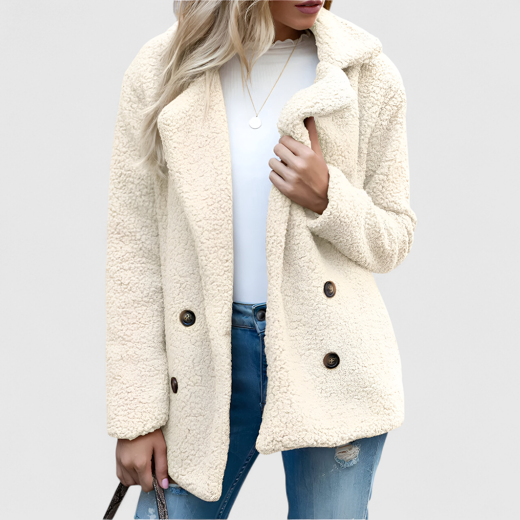 Enora -  Veste Femme Élégante en Sherpa Doux