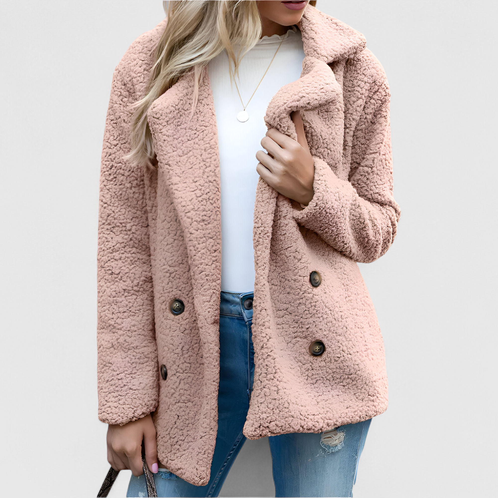 Enora -  Veste Femme Élégante en Sherpa Doux