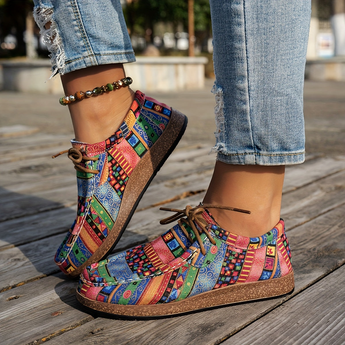 Enora - Chaussures rétro colorées pour femme