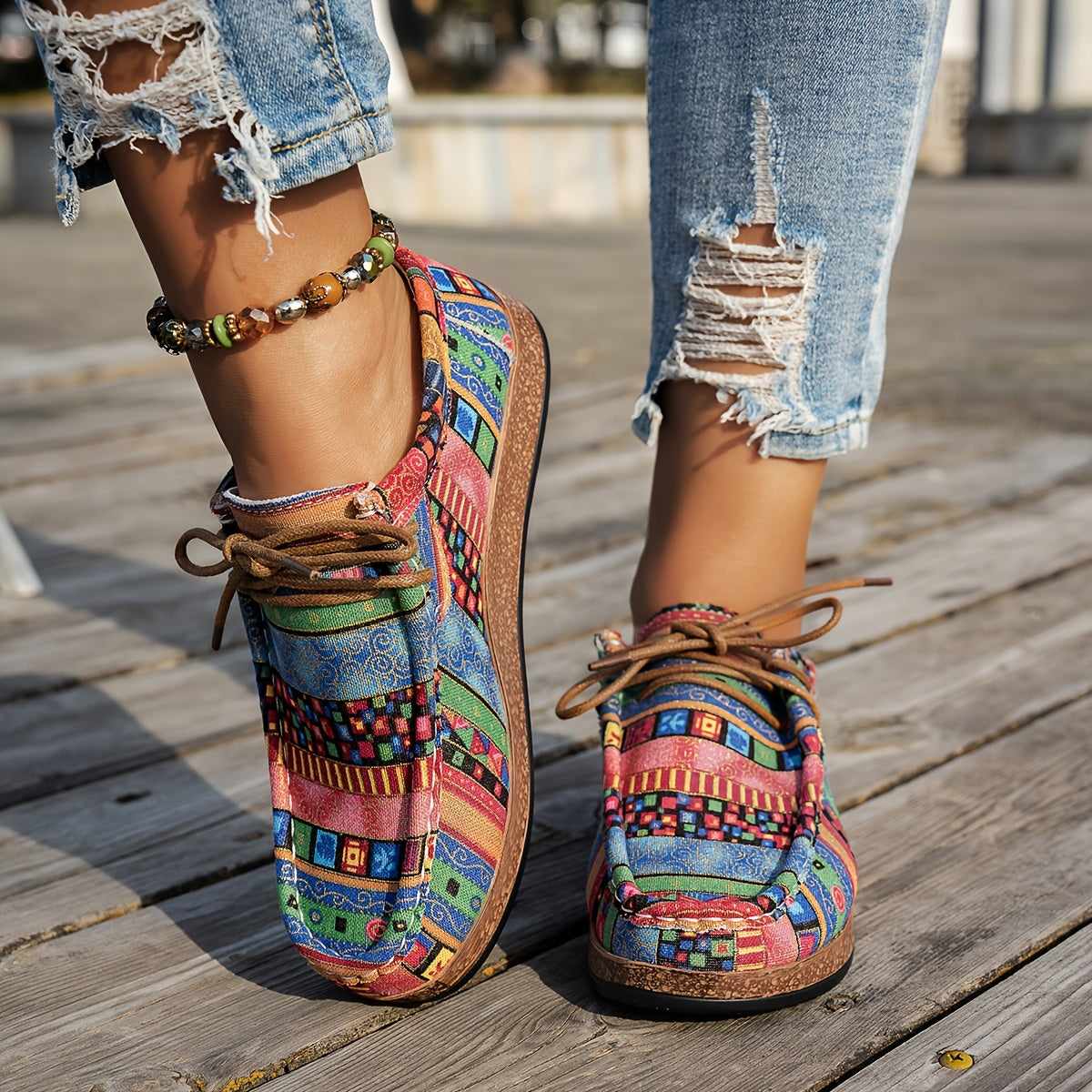 Enora - Chaussures rétro colorées pour femme